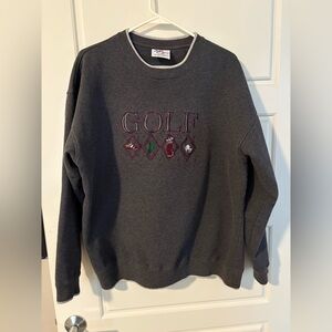Vintage Gray Golf Embroidered Men’s XL Sweater